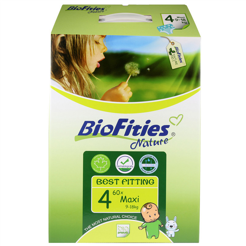 Bio Fities 爱婴舒坦 自然天使系列 纸尿裤4号 (9-18公斤) 60片 (美国进口)
