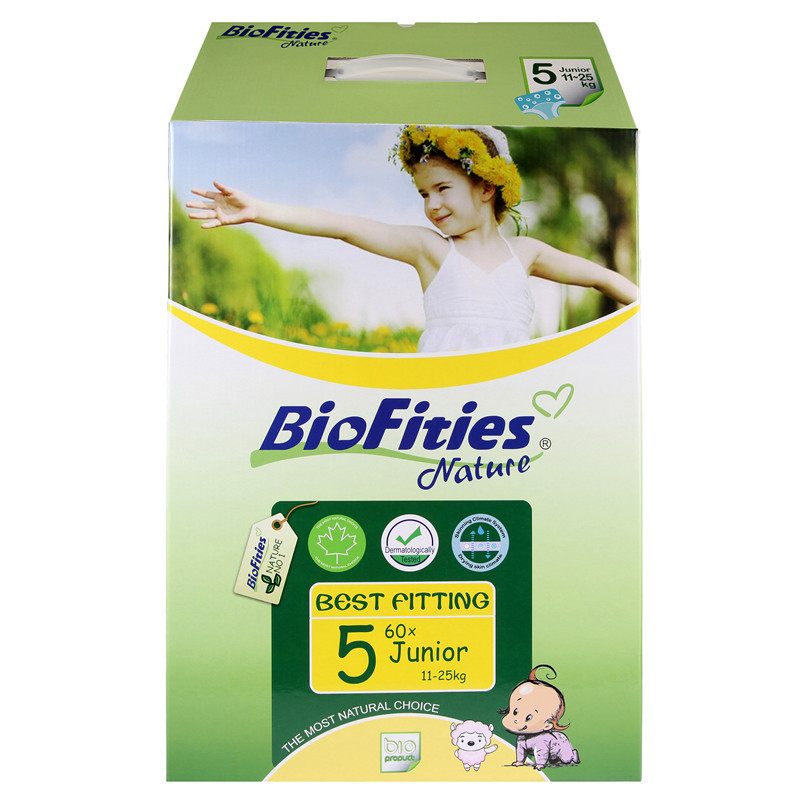 Bio Fities 爱婴舒坦 自然天使系列 纸尿裤5号 (11-25公斤) 60片(美国进口)