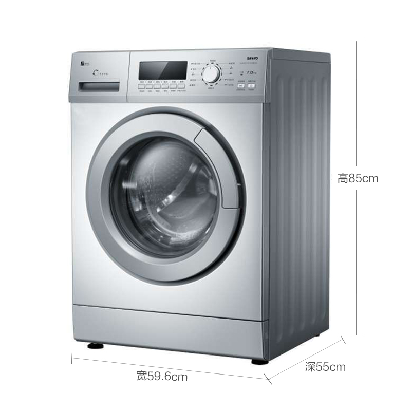 三洋(SANYO) XQG70-F11210SZ 7公斤 全自动滚筒洗衣机(银色)