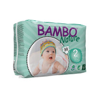 丹麦原装BAMBO Nature班博自然系列 宝宝婴儿透气纸尿裤尿不湿 2号30片3-6KG