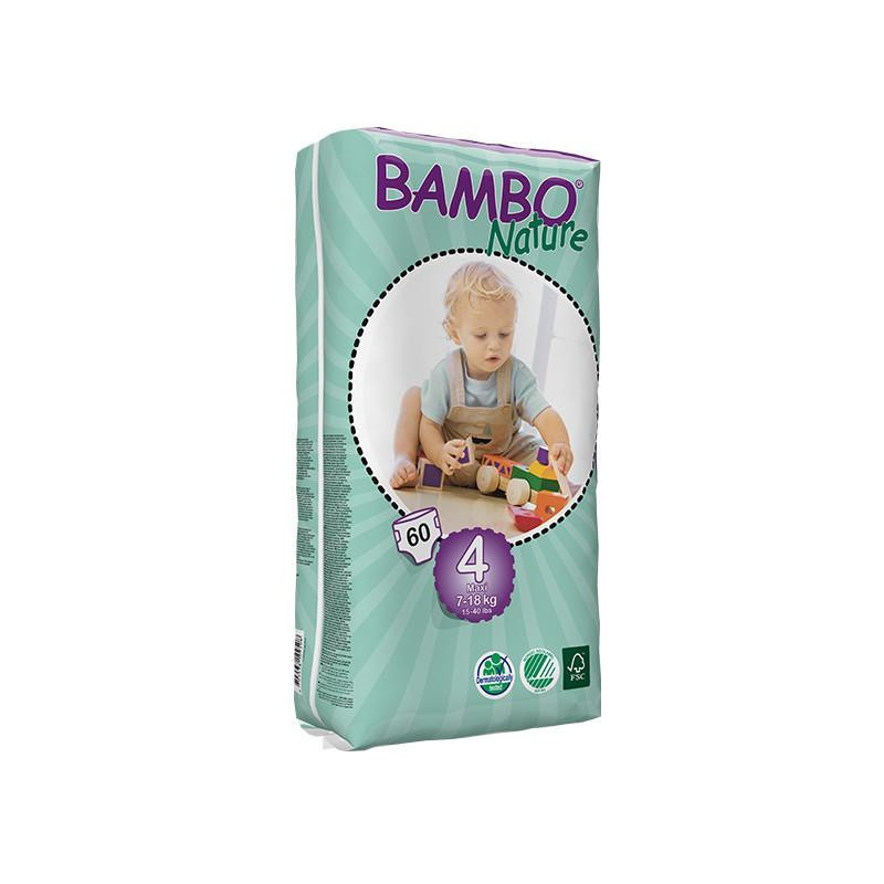 丹麦原装BAMBO Nature班博自然系列 宝宝婴儿透气纸尿裤尿不湿 4号60片7-18KG