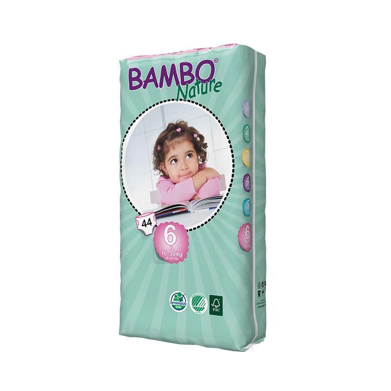 丹麦原装BAMBO Nature班博自然系列 宝宝婴儿透气纸尿裤尿不湿 6号44片16-30KG图片