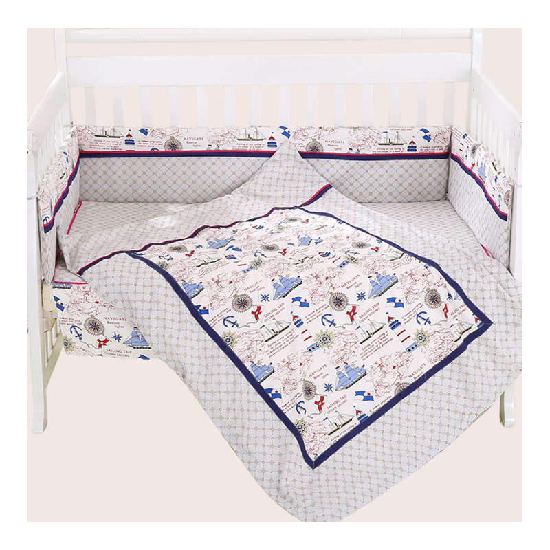 [苏宁自营]龙之涵宝宝纯棉床品十件套 婴儿床围被罩大套件 双胆棉花被子 婴幼儿床上用品 60*105cm