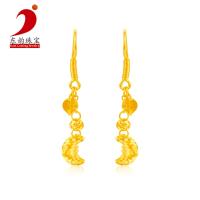 东韵珠宝 日月耳饰- 月亮 千足金/足金/黄金耳钉/耳坠/耳饰 计价