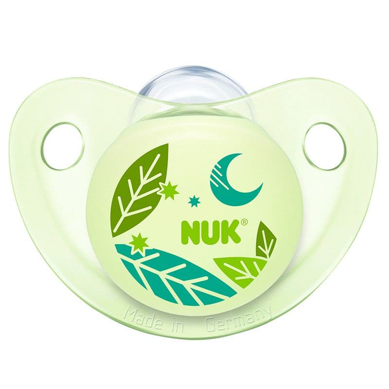 NUK夜光型硅胶安抚奶嘴(0-6个月)花型随机图片