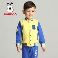 巴布豆童装春秋款男童外套 2015新款春装宝宝棒球服儿童装开衫