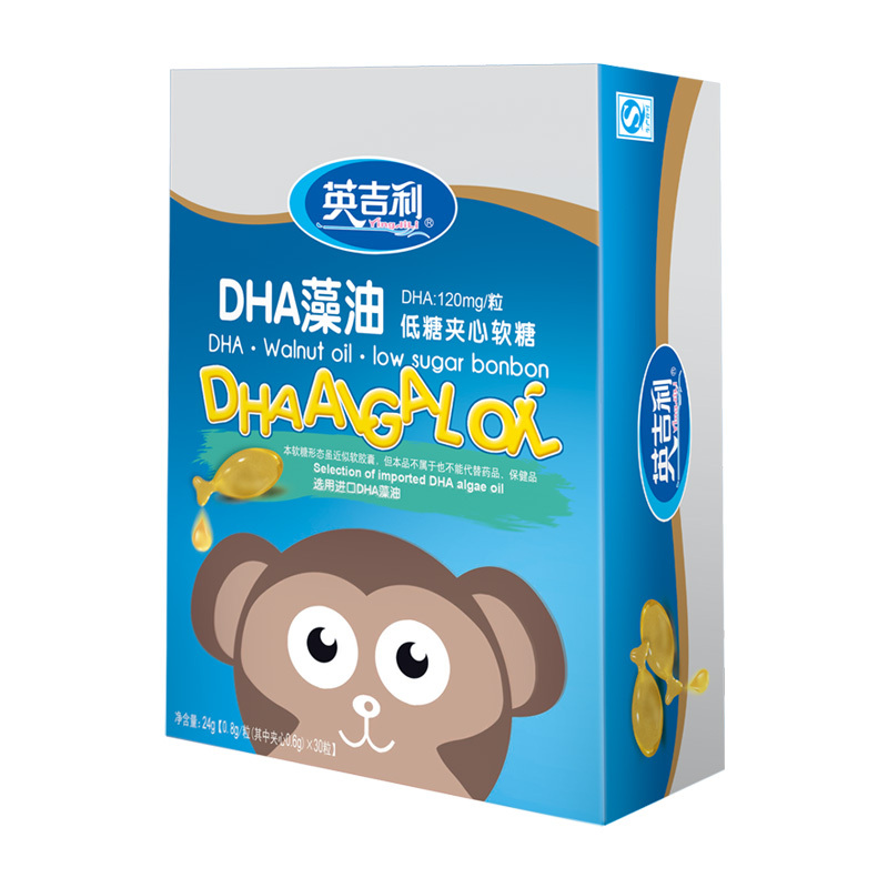 【苏宁自营】英吉利(yingjili)DHA藻油低糖夹心软糖（适用年龄3-12岁）0.8g*30粒（国产）
