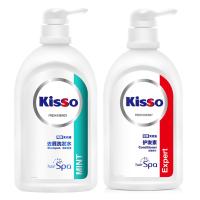 [苏宁易购超市]kisso极是无硅油去屑洗发水清新保湿600ml+发膜精华护发素600ml威露士出品