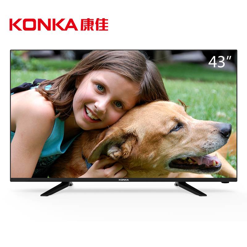 康佳konkaled43u6043英寸优酷电视梦想版8核优酷视频海量应用黑色