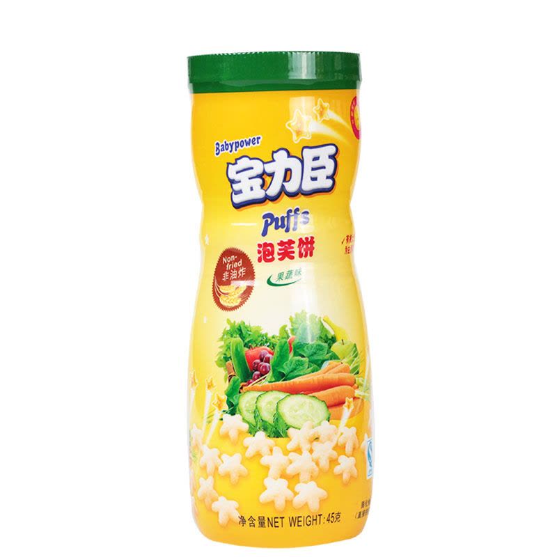 宝力臣星星泡芙饼干混合果蔬味45g图片