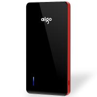 爱国者（aigo） 移动电源 N6 10000mAh 聚合物电芯 双USB LED手电 充电宝 黑色红边