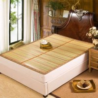 迎馨家纺 可折叠木纹两用镜面竹席