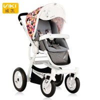 威凯(VIKI) S306AS 高景观避震婴儿推车双向印花瓷可躺婴儿车 折叠时尚童车