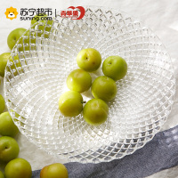 [苏宁超市]青苹果 清扬玻璃果盘 EQ2002-2