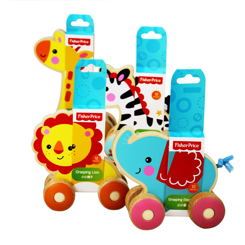 Fisher Price 费雪 小小象 FP1005 小小动物推车 木制儿童学步爬行 1岁宝宝生日礼物