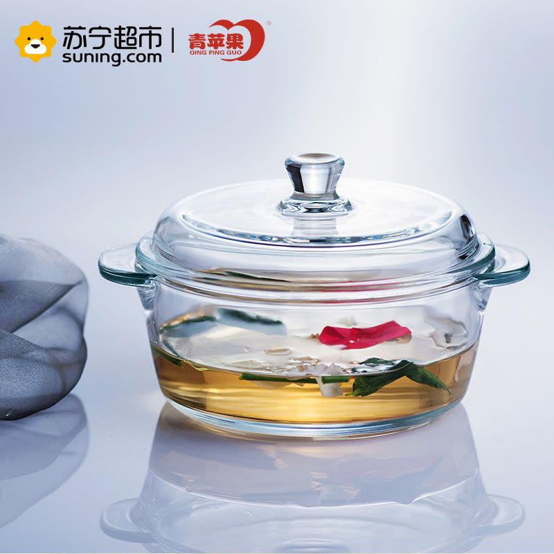 青苹果 钢化玻璃煲 1L 带盖图片