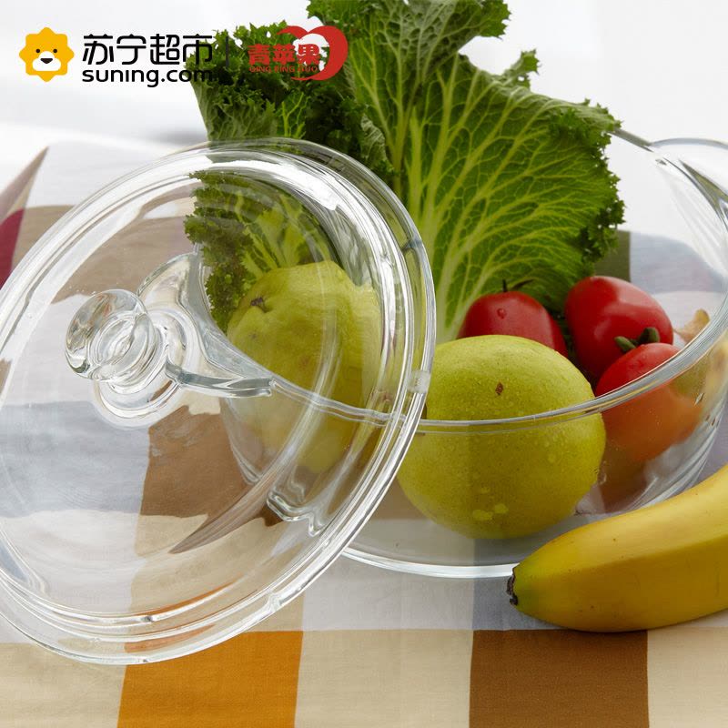 青苹果 钢化玻璃煲 1L 带盖图片