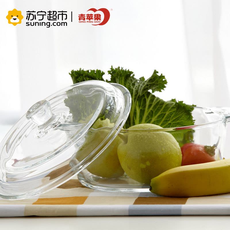 青苹果 钢化玻璃煲 1L 带盖图片