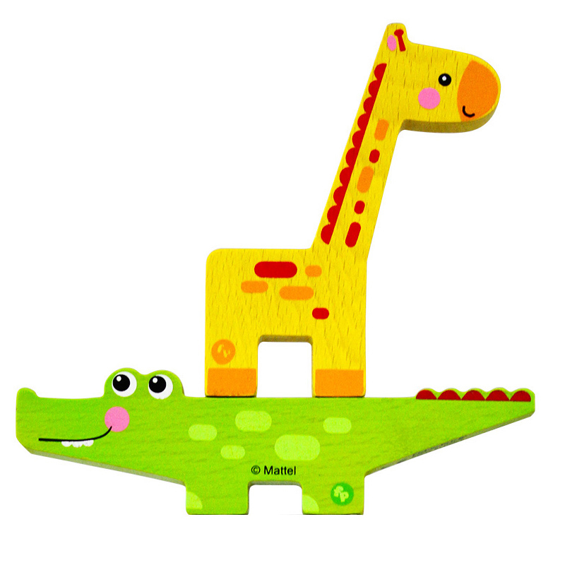 Fisher Price 费雪 小动物平衡积木 FP6003 五件套 儿童早教益智木制玩具 18个月宝宝生日礼物