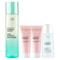 欧莱雅(LOREAL)清润4件套(多重活性保湿深透晶露175ml+清润洁面膏15ml+膜力水30ml+多重防护隔离露 SPF 30 pa 5ml)
