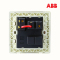 ABB开关插座 德逸珍珠金 一开四孔带开关10A电源面板AE222-PG