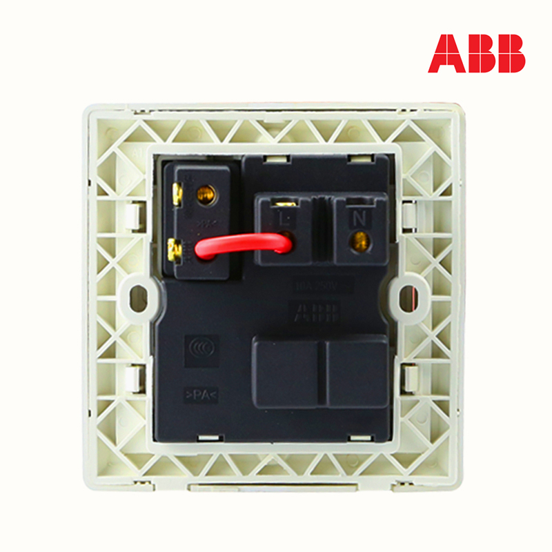 ABB开关插座 德逸珍珠金 一开四孔带开关10A电源面板AE222-PG