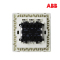 ABB开关插座 德逸珍珠金 三开单控带装饰线开关面板AE133-PG