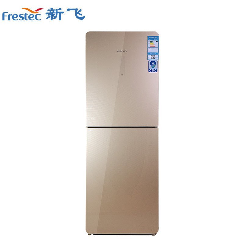 新飞(Frestec) BCD-350WGS 350升两门冰箱 智能温控 风冷除菌 家用 水涟漪玻璃(金)