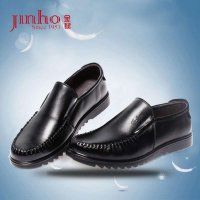 金猴 Jinho新款时尚 商务休闲 办公室舒适套脚透气男单鞋Q2985/Q2986