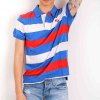Abercrombie&Fitch阿贝克隆比&费奇(A&F)刺绣图案男士彩色条纹短袖POLO衫AMP06