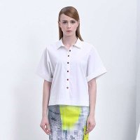 ELLE 蝙蝠袖宽松短款衬衫