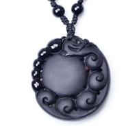 天然黑曜石貔貅吊坠 开光吉祥物