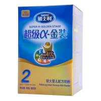 雅士利(Yashily)超级a金装较大婴儿配方奶粉2段(6-12个月)900g 进口奶源