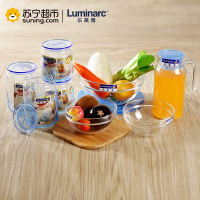 乐美雅(Luminarc)蓝色魔厨 玻璃碗餐具多功能套装9件套储物罐料理碗便当盒 透明色不保温