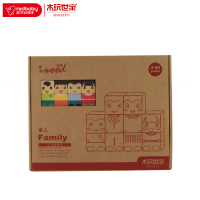 木玩世家爱木 积木家人益智木制玩具纪念品礼物木制摆件i3003