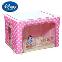 迪士尼三门透明视窗收纳箱 储物箱 防水牛津布 粉红色 容量66L 公主百纳箱