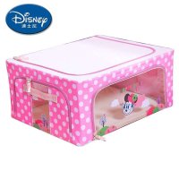 迪士尼 透明视窗收纳箱 衣物储物箱 防水牛津布 粉红色 容量44L 米妮百纳箱