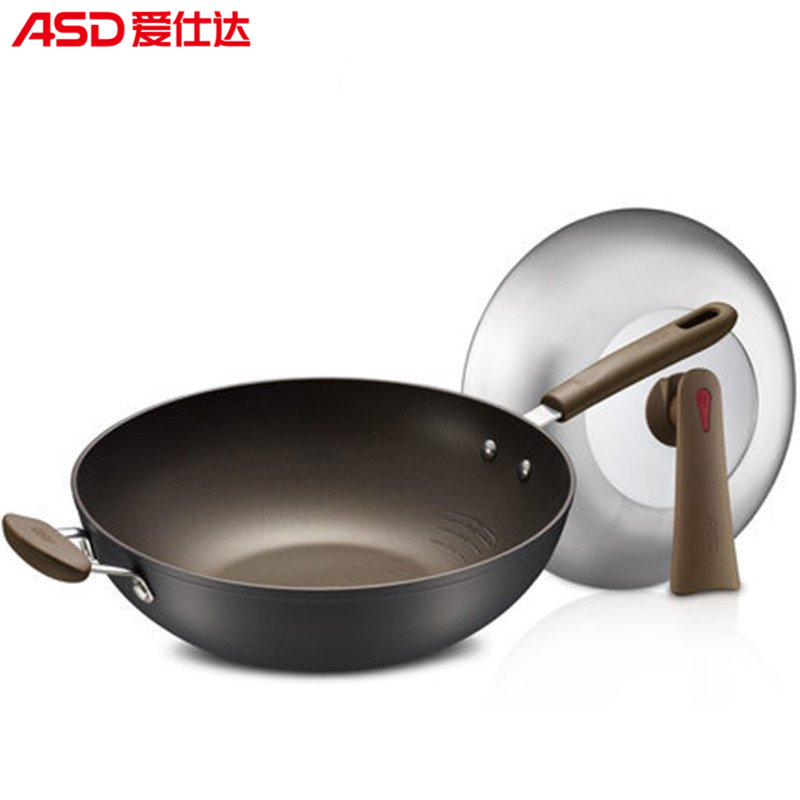 爱仕达（ASD) 32CM新不粘少油烟炒菜锅 家用燃气电磁炉明火通用 HW8332E