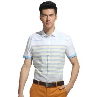 红豆男装 休闲条纹修身衬衫全棉衬衣 男 097S