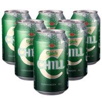 冰纯嘉士伯啤酒瓶装330mL*6