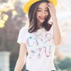 天使之城 2016春夏新款绣花短袖百搭针织打底T恤衫女装62140792