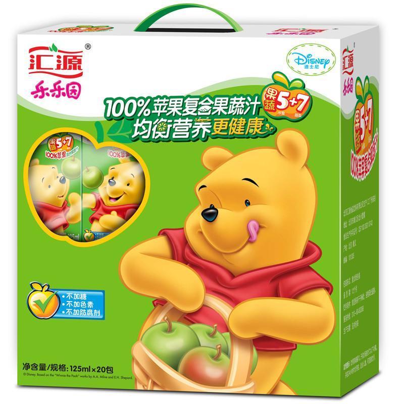 [苏宁超市]汇源 100%苹果复合果蔬汁125ml*20盒 (儿童专属)礼盒