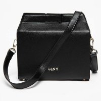 ALEN&QUEENA 18100 黑色 PU 斜挎包 黑色十字纹斜跨小箱包