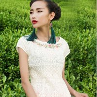 裂帛正品 2015春夏蕾丝绣花修身上衣短袖衬衫51131059