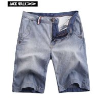 裤耳压织带斜插袋合体版牛仔短裤X0132053