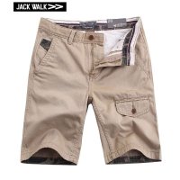 水洗粗斜纹前袋盖合体版休闲短裤X0132012