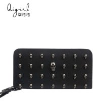 QIGIRL 柒格格 欧美时尚个性骷髅头拉链钱包 2305