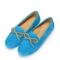 女 宝蓝 新品编织羊皮舒适Macaron女士便鞋L15AC001-9