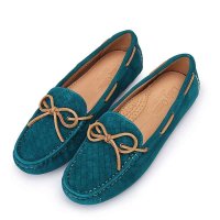 女 雀蓝 新品编织羊皮舒适Macaron女士便鞋L15AC001-5