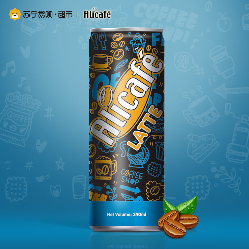 Alicafe啡特力 拿铁罐装咖啡饮料 240ml*6